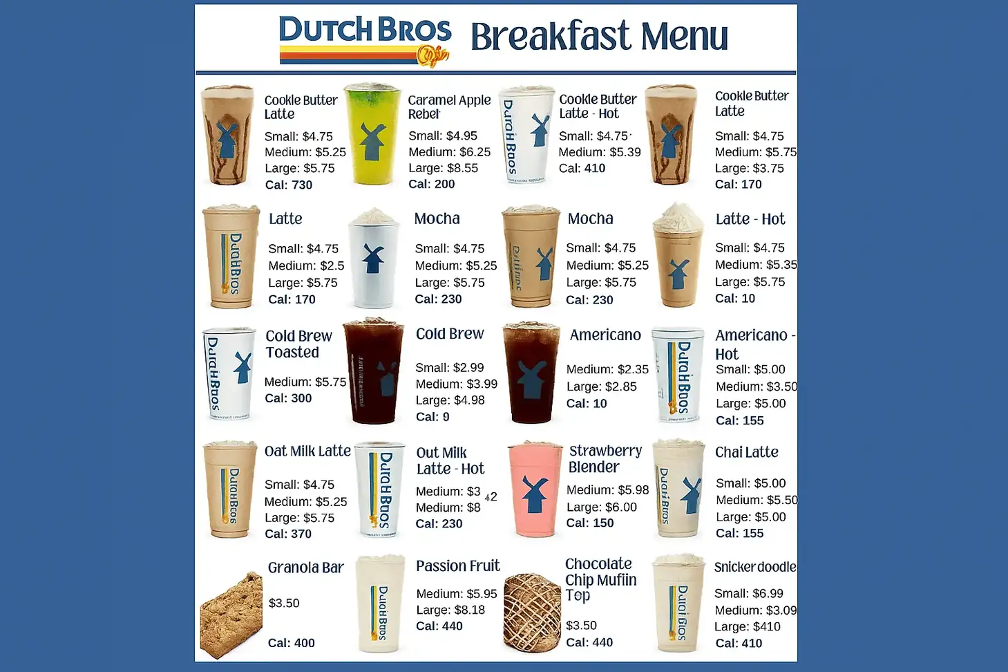 Dutch Bros Breakfast Menu