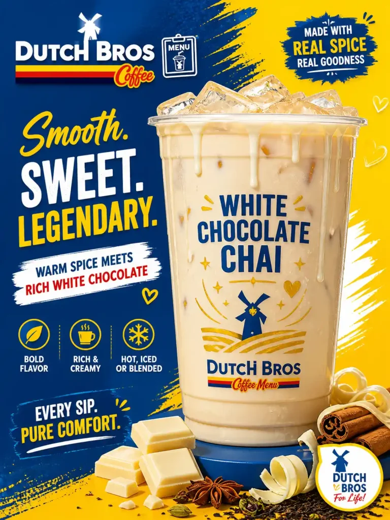 Dutch Bros Chai Menu White Chocolate Chai